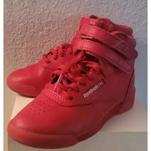 Reebok Freestyle High Top Vector Red Girls Sz. 11 Sneakers Tennis Shoes - Picture 4 of 10